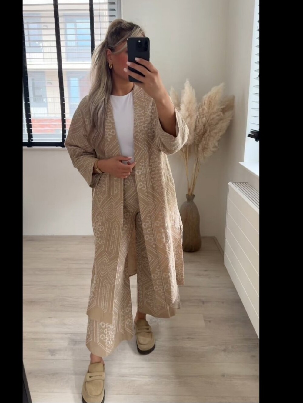 Zara Embroidered Kimono Beige Blazer NWT Size M/L - Picture 2 of 13